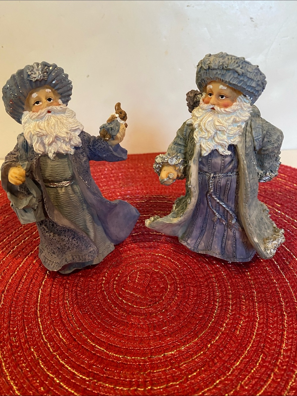 Vintage 1988 June McKenna Set of 2 “Father Christmas” figurines
